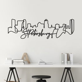 Wallity St.Petersburg Escultura de Pared de Metal Negra